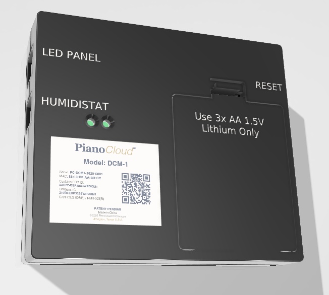 DCM-1 WiFi Monitor — connects your piano humidity-control system to PianoCloud Monitor