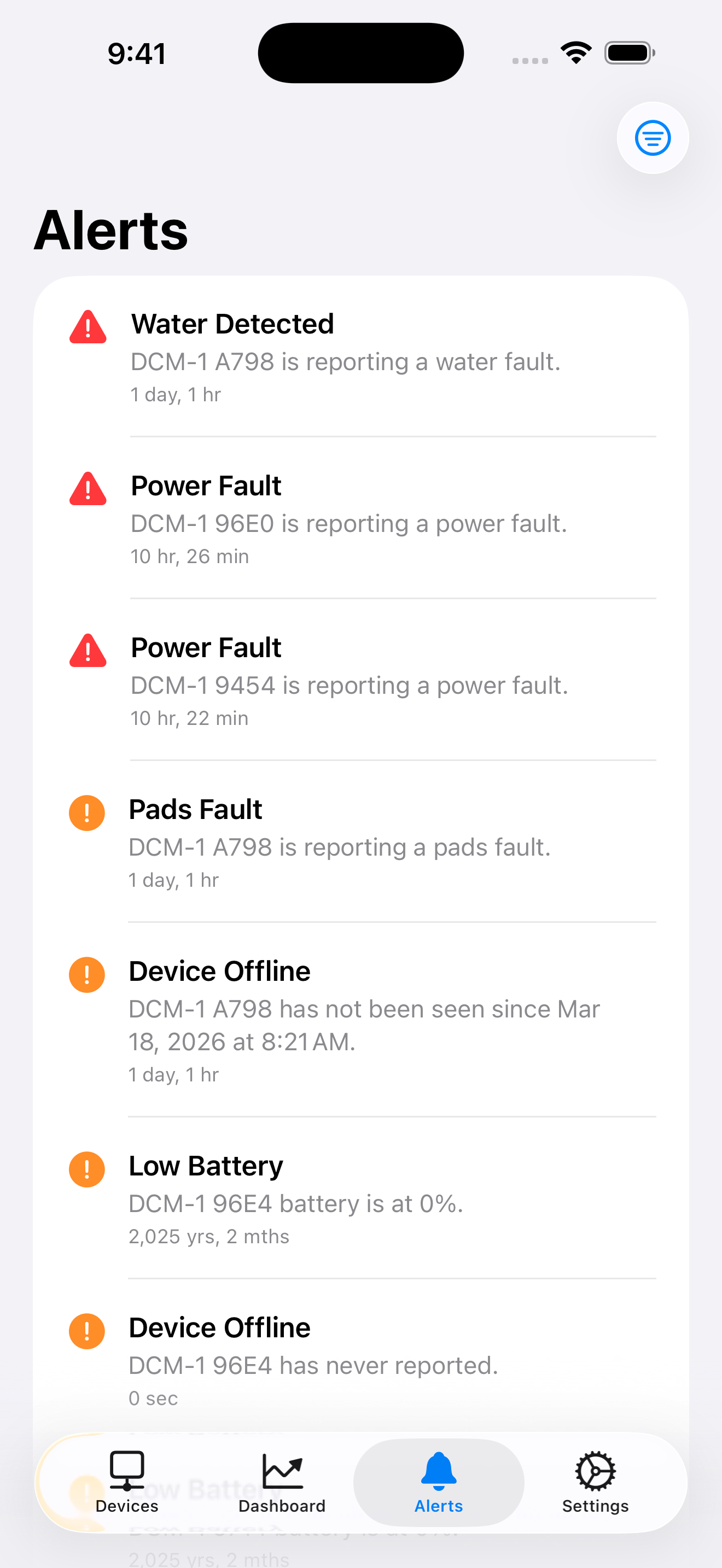 PianoCloud Monitor alerts